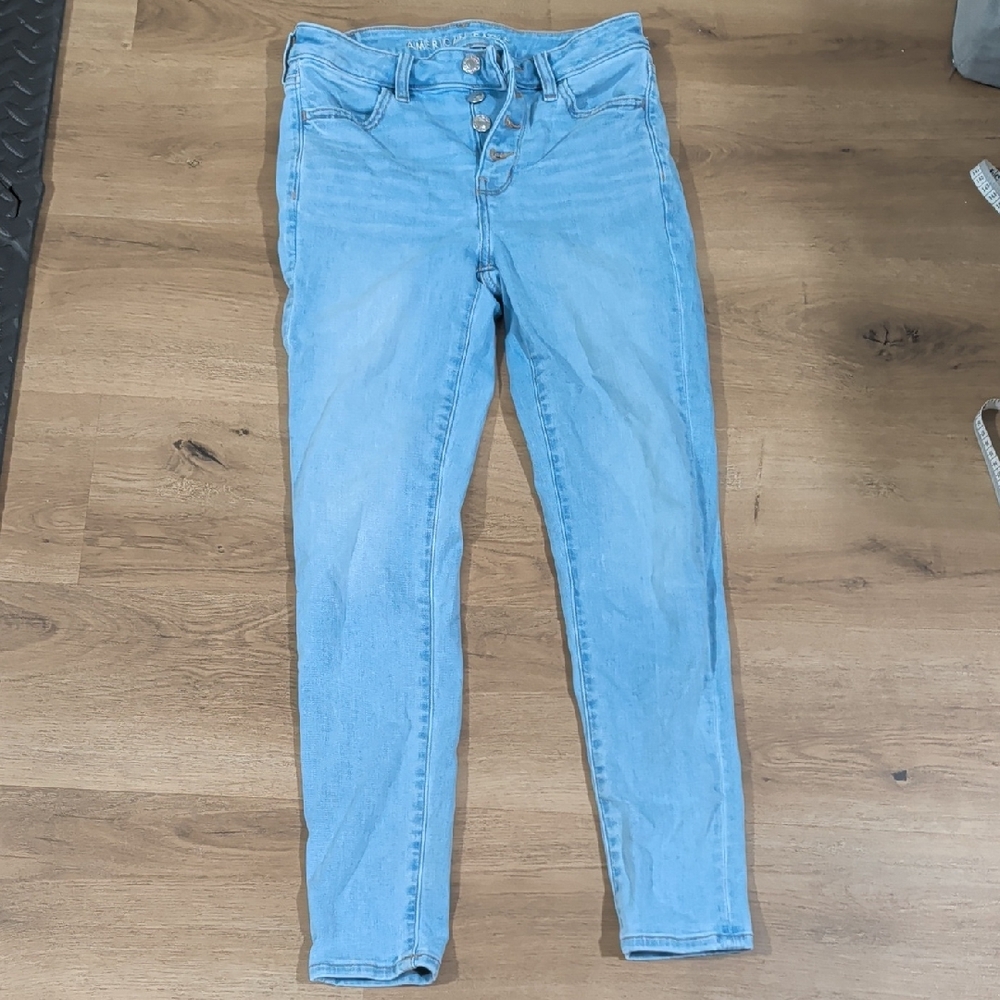 American Eagle Outfitters High Rise Light Blue Jegging Crop
